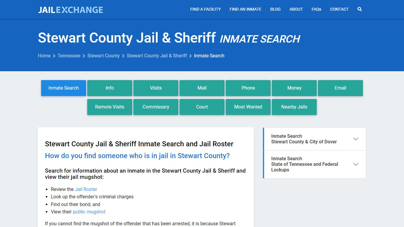 Stewart County Jail & Sheriff Inmate Search - Jail Exchange