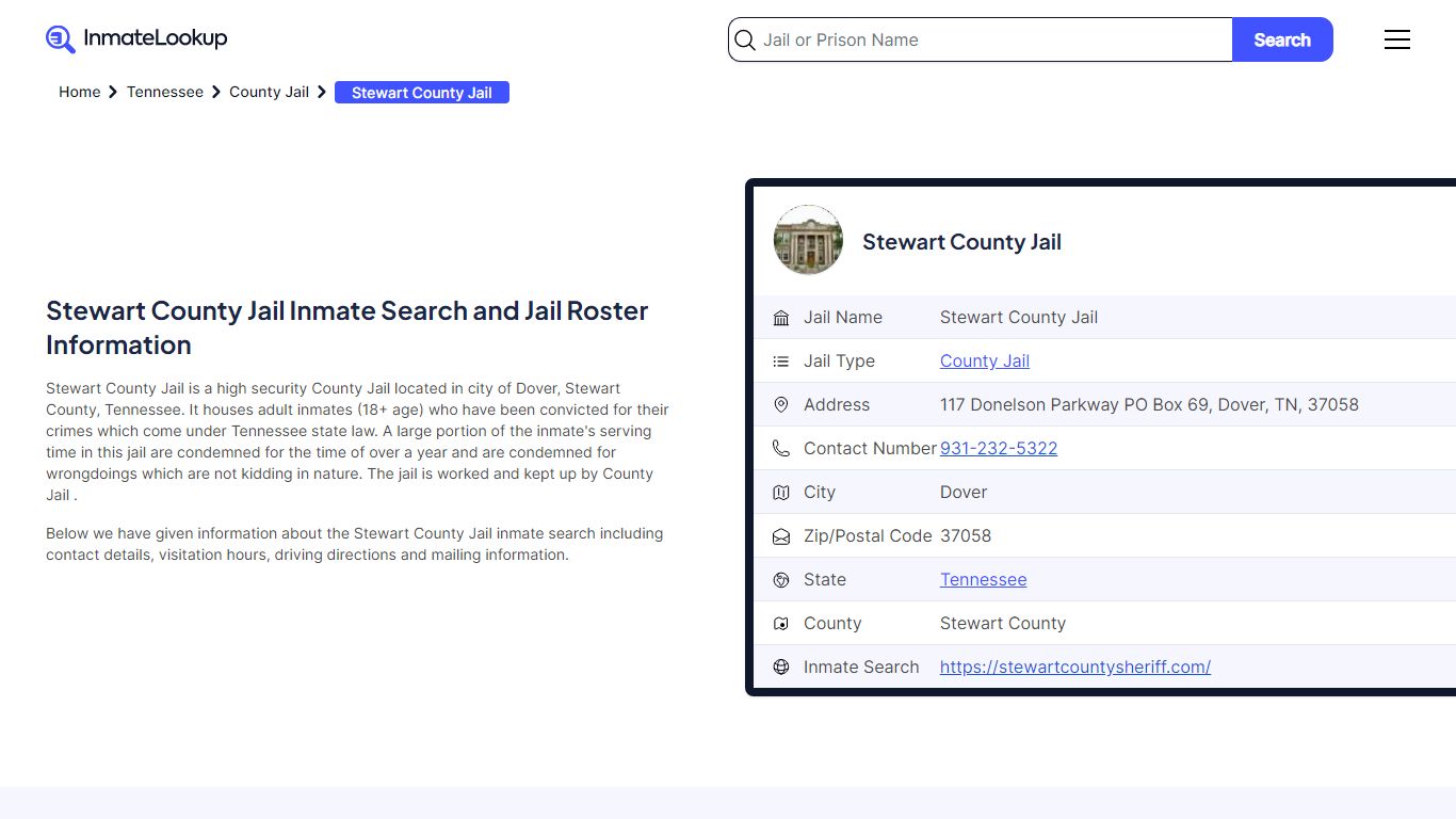 Stewart County Jail Inmate Search and Jail Roster Information